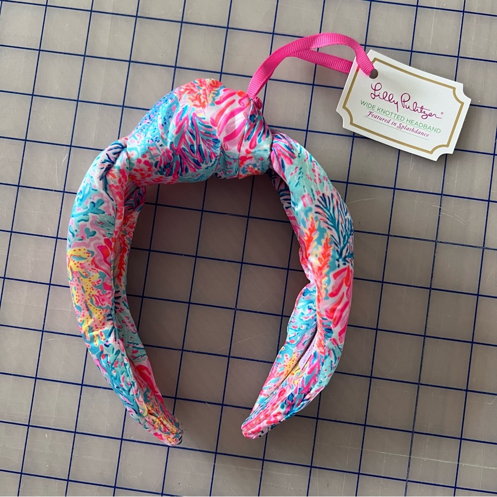 NWT Lilly Pulitzer 3” Wide Knotted Headband Splashdance